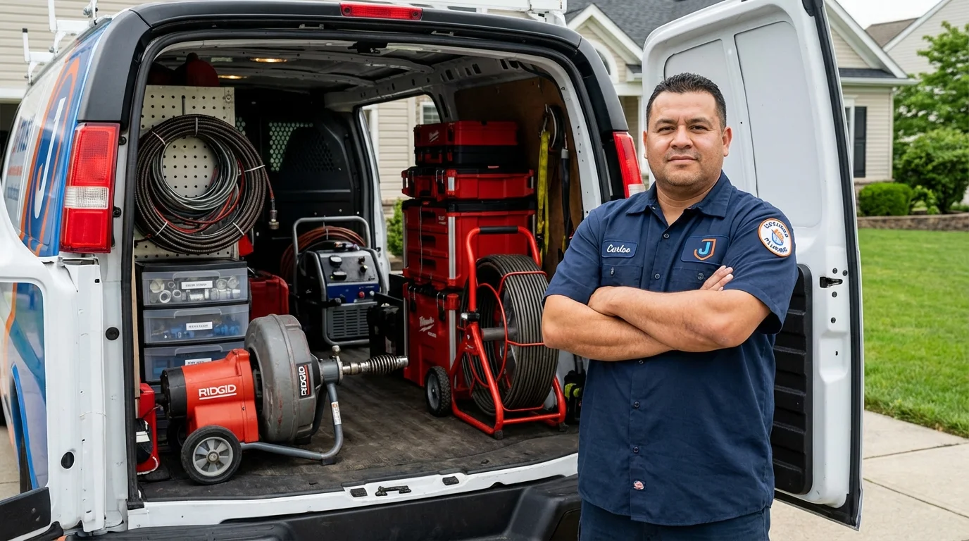 Professional drain cleaning equipment and Johns Plumbing LLC plumber in Shiloh