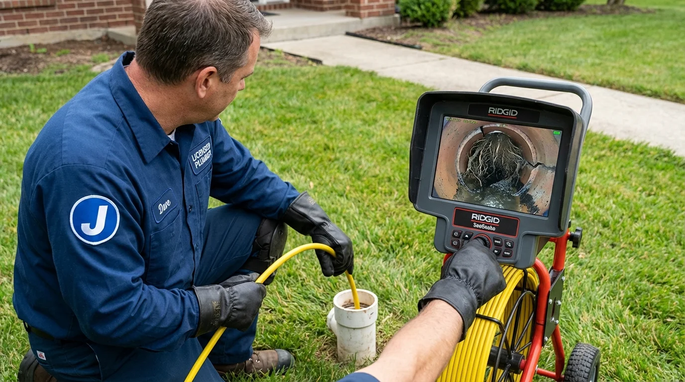 Sewer camera inspection being performed by Johns Plumbing LLC in Shiloh